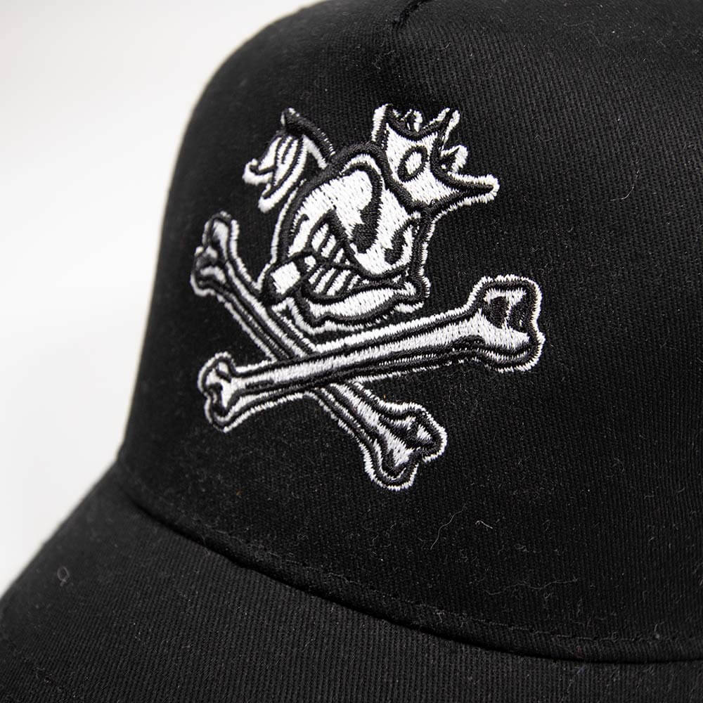 Jester and Bones Trucker Cap - Black