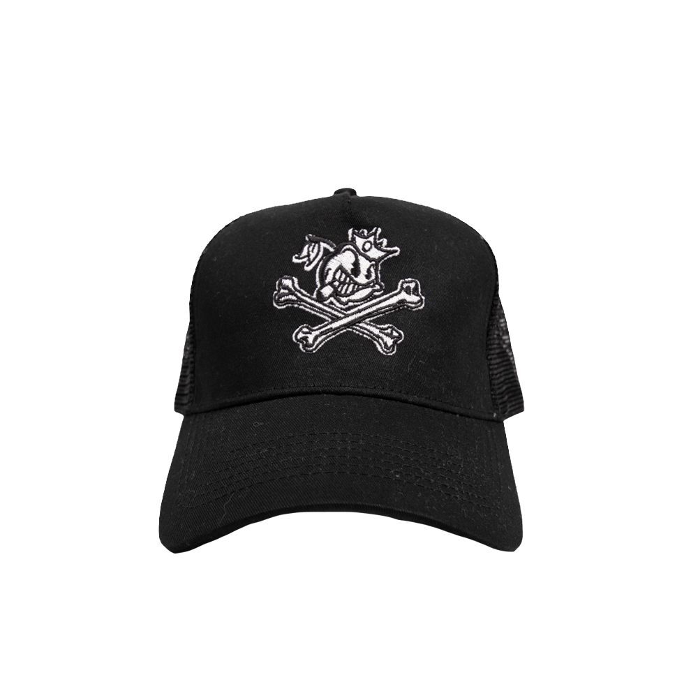 Jester and Bones Trucker Cap - Black