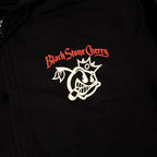 Flamin' Skull Zip Hood - Black
