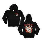 Flamin' Skull Zip Hood - Black